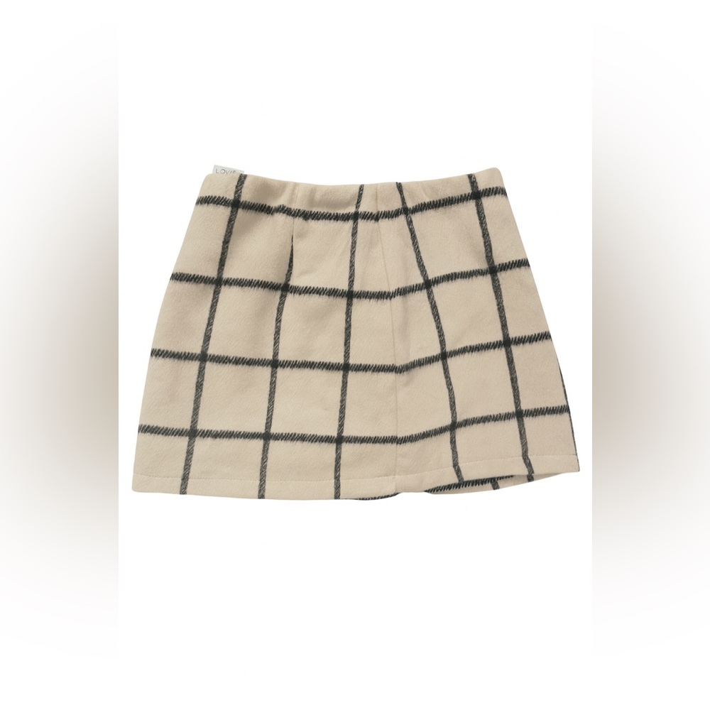 Plaid Beige and Black Skirt Size XS